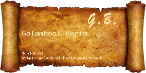 Galambosi Berta névjegykártya